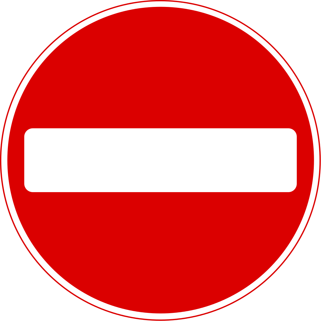 No entry for all vehicular traffic